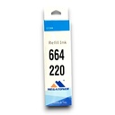Botella de Tinta Epson 664 MEGATONER Genérico Cyan (M-T664220) Compatible con Epson L1110 L3110 L3150 L5190