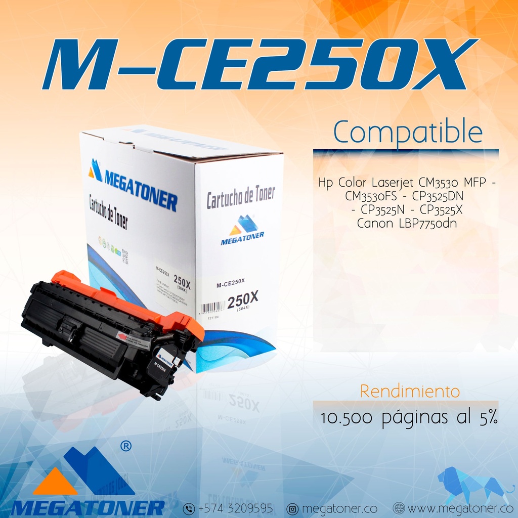 Cartucho MEGATONER M-CE250X (504X)