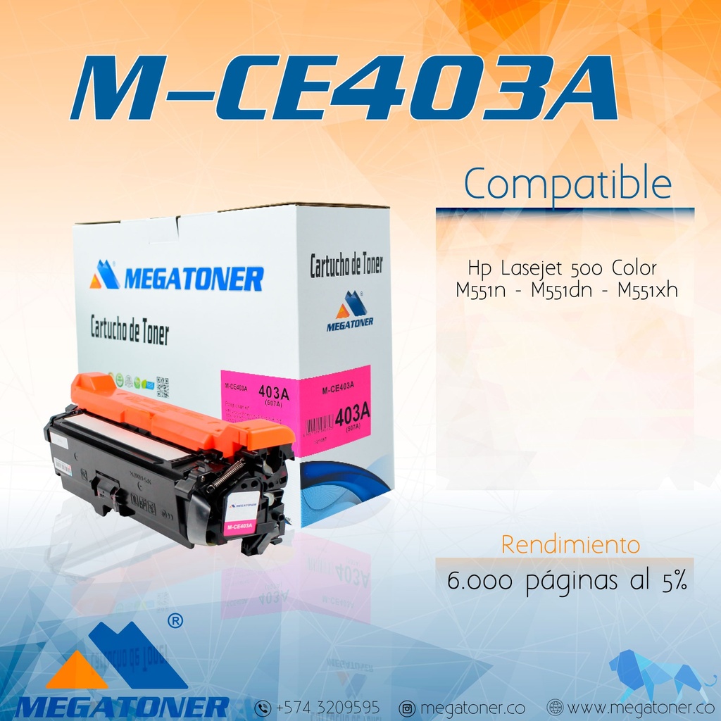 Cartucho de Toner M-CE403A (507A) - MEGATONER