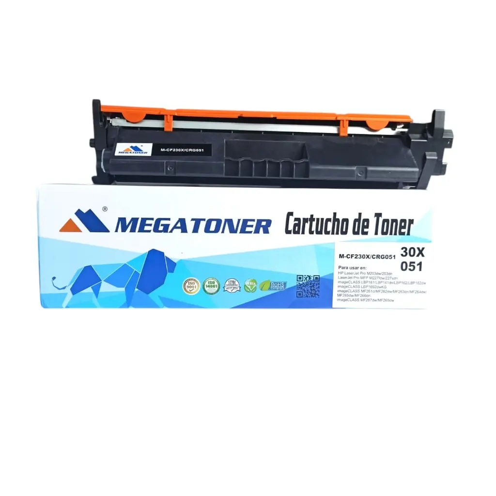 Tóner HP 30X Negro Con Chip CF230X Compatible con HP M203, M227 | Megatoner