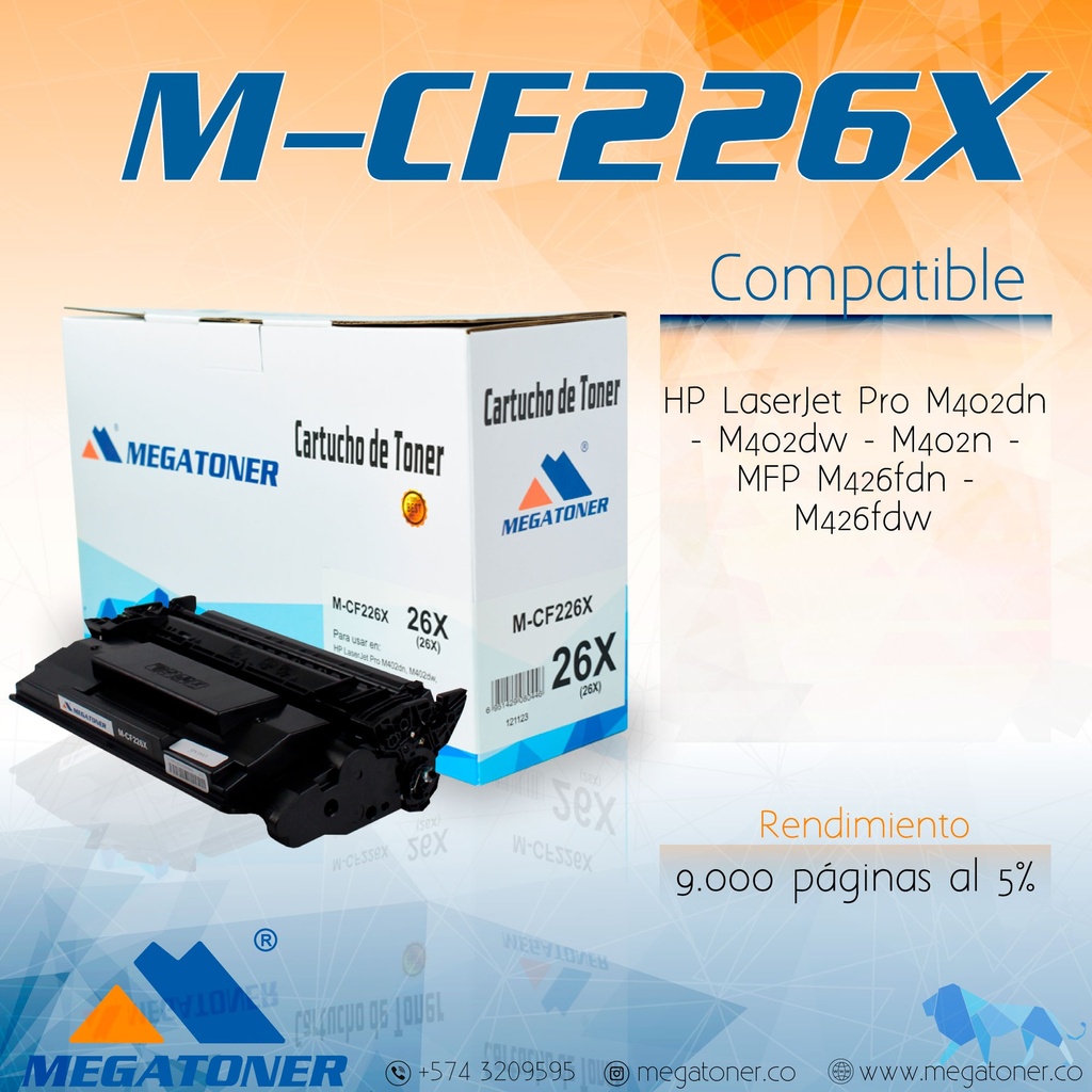 Cartucho de Toner M-CF226X/CRG052H (26X/052H) - MEGATONER 