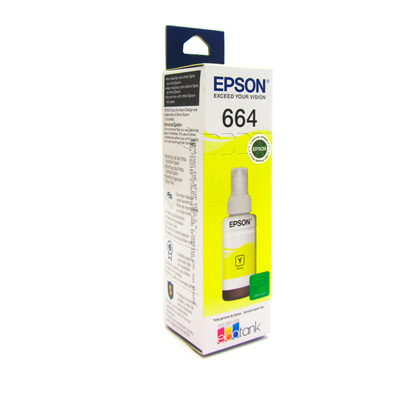 Botella de Tinta Epson 664 (T664420) Amarillo 70 ml  L120 L220 L3110 L3150 | Original