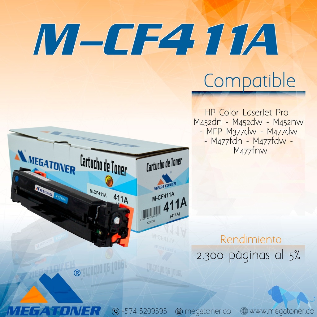 Cartucho MEGATONER M-CF411A (411A)