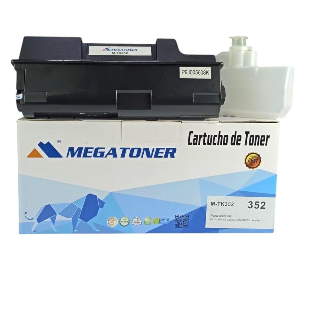 Tóner Kyocera 352 MEGATONER Genérico Negro (M-TK352) Compatible con Kyocera FS-3920DN 3925DN 3040MFP 3040MFP+ 3140MFP 3140MFP+ 3540MFP 3640MFP