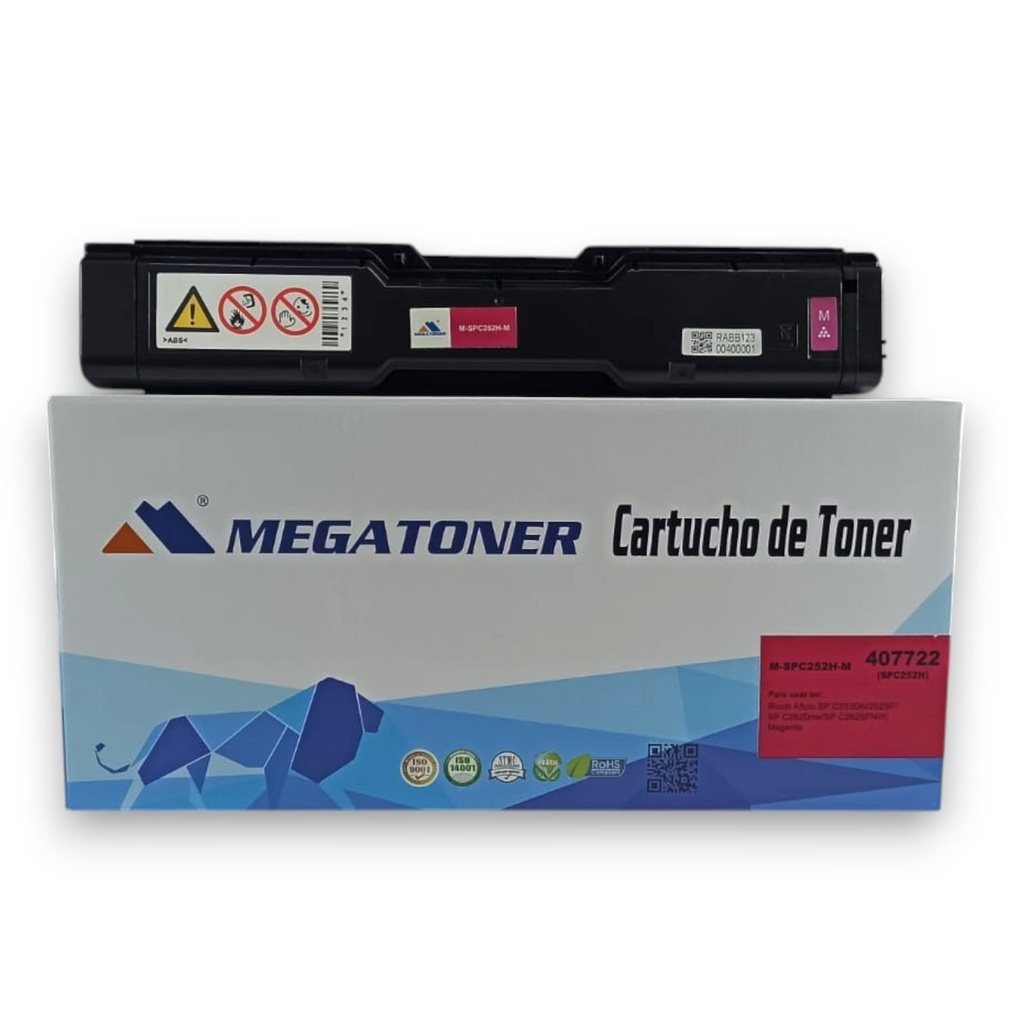 Tóner Ricoh 252M (SPC252H-M) Compatible con Ricoh Aficio SP C252, SP C262 | Megatoner